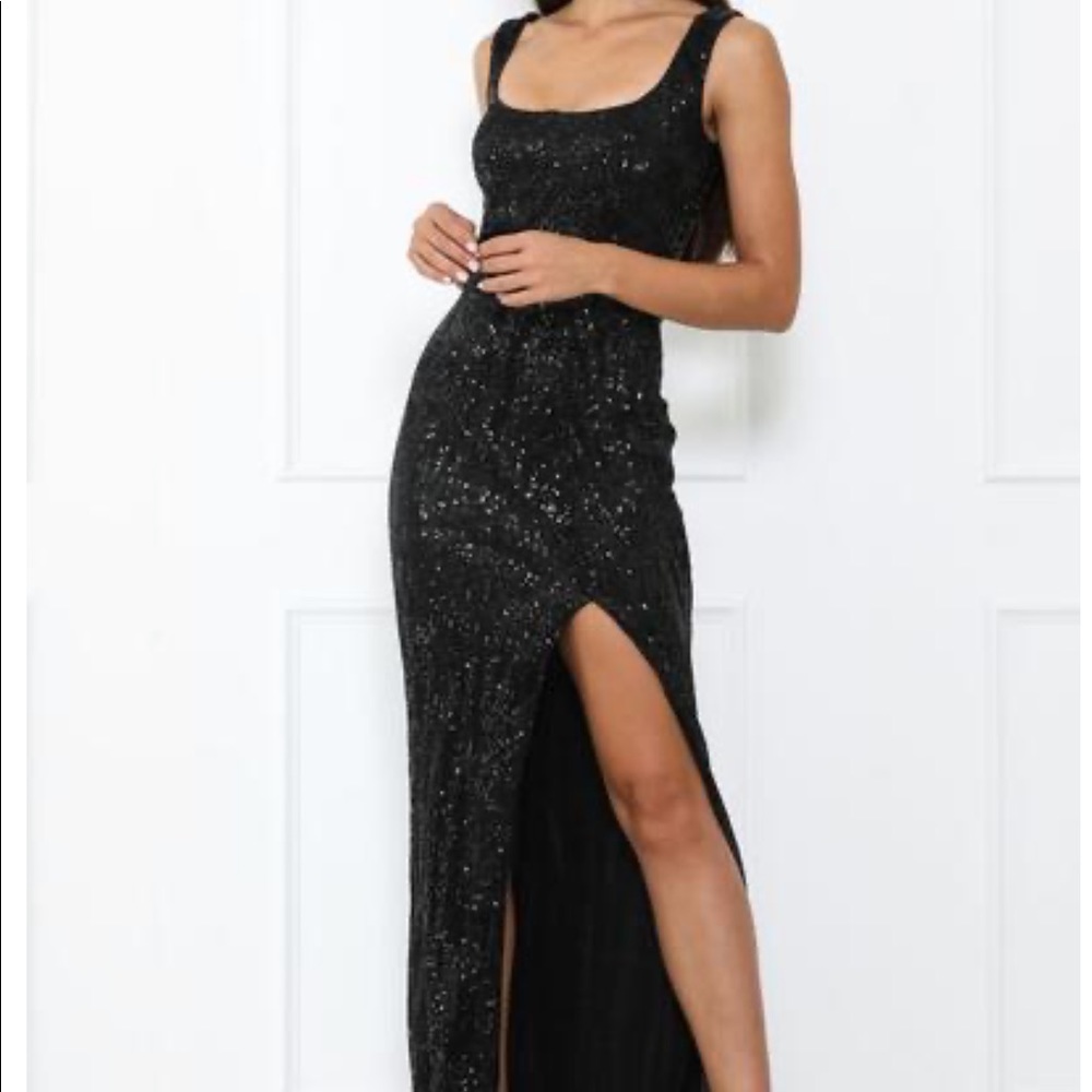 Formal black sequin gown